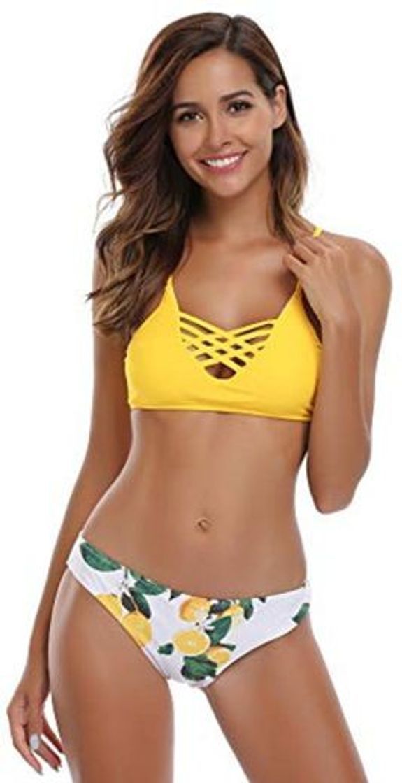 Social SHEKINI Mujer Conjunto de Bikini de Dos Piezas Almohadillas Bañador Estampar Trajes
