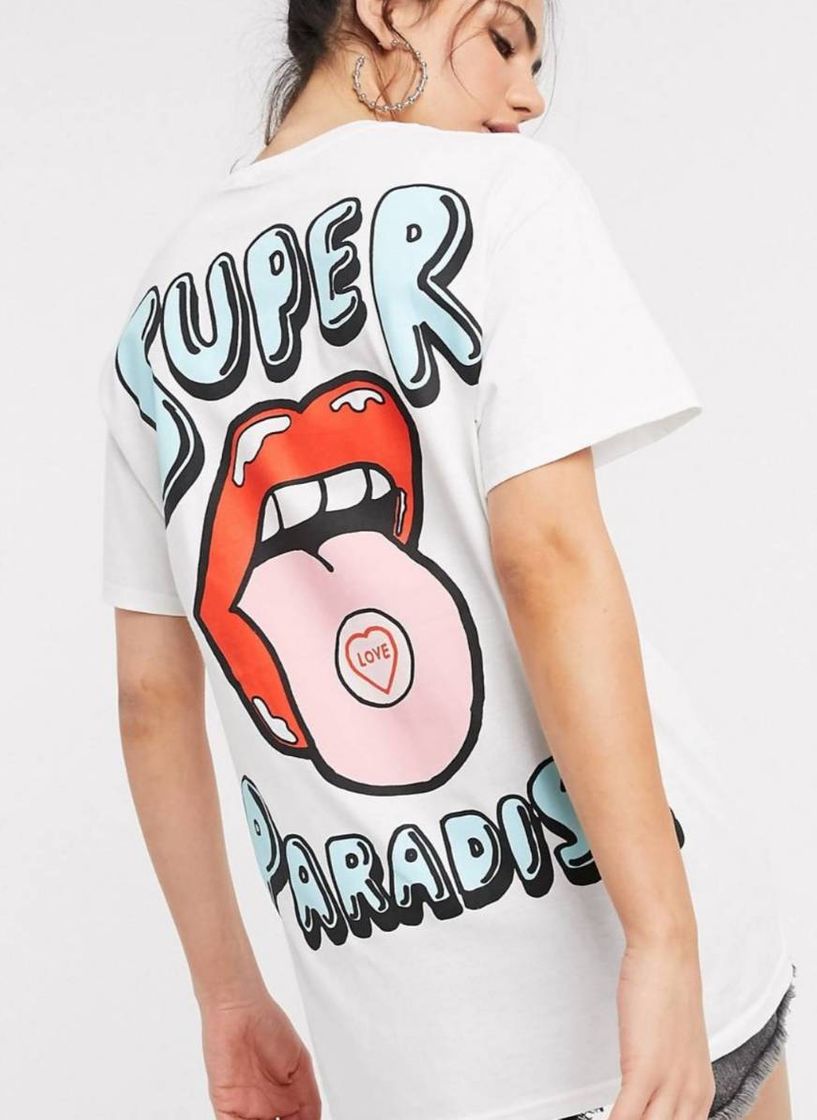 Social Camiseta extragrande estampado en la espalda