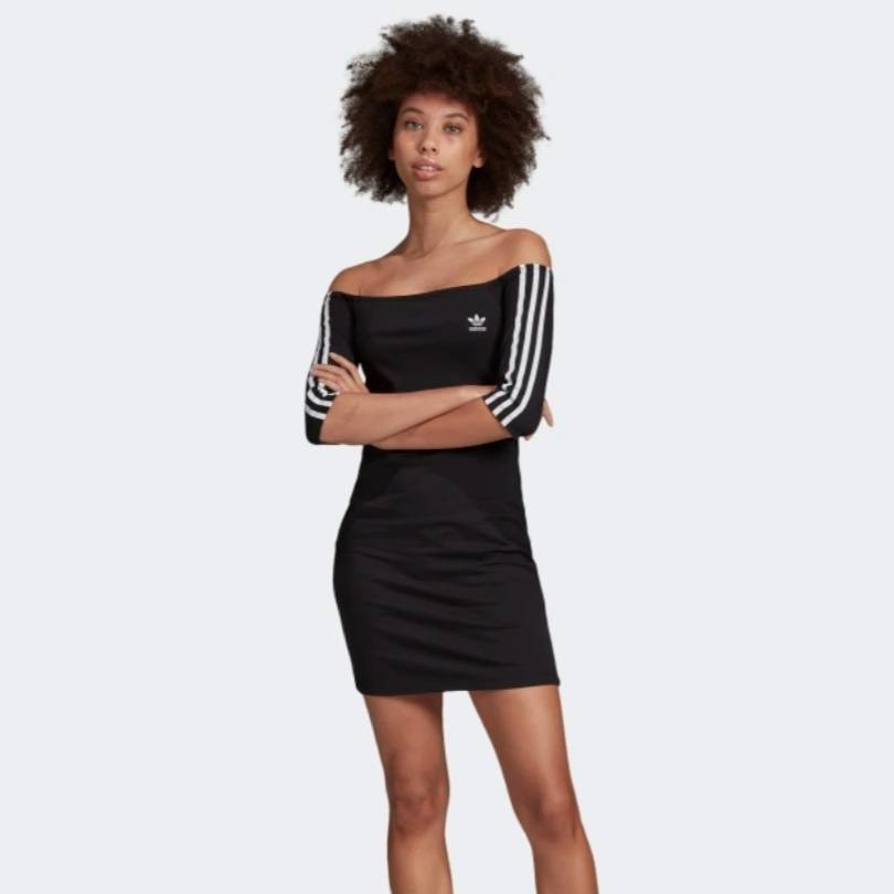 Moda Vestido Off The Shoulder - Adidas 