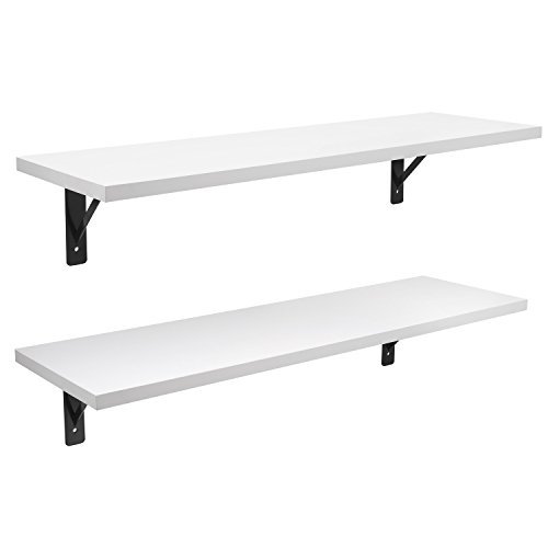 Social HOMFA Estantes para Pared Juego de 2 Estanterías Estantes para libros Blanco