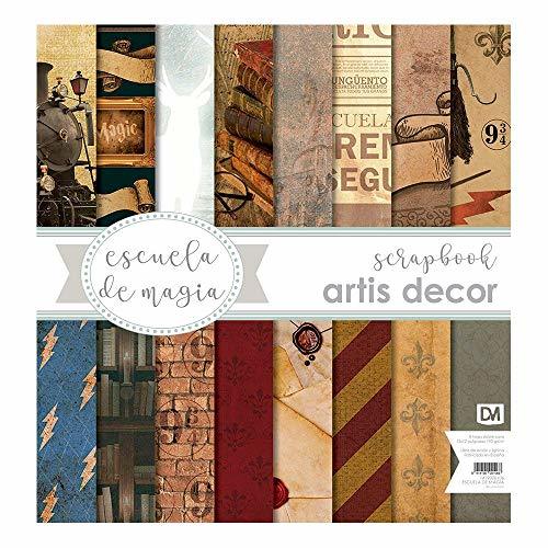 Lugar COLECCIÓN PAPEL SCRAP"ESCUELA DE MAGIA" 8 HOJAS