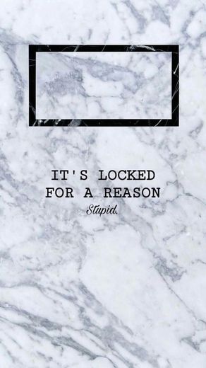 Locked for a reason.