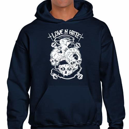 Place Positivos Sudaderas Capucha Sadadera Capucha Love and Hate Skate Skulls