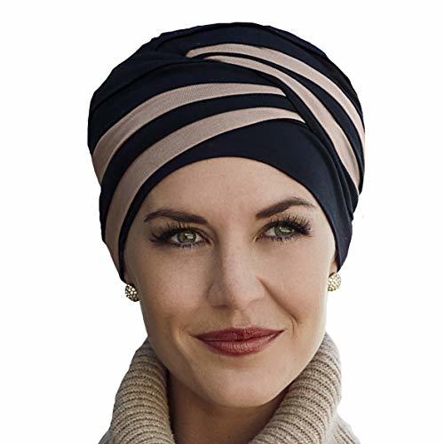 Product Turbante Shanti con bambú negro y marrón para mujeres con alopecia