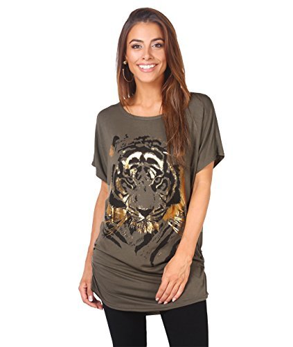 Lugar KRISP Camiseta Mujer Top Tallas Grandes Blusa Manga Corta Ancha Fruncido Larga