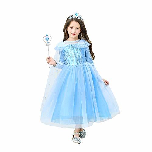 Place URAQT Disfraz de Princesa Elsa/Capa Disfraces/Belle Vestido y Accesorios para Niñas- Reino