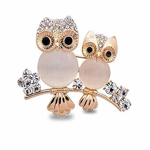 Social Bobury Broche búho Forma Rhinestone Cubierto Cristal Belleza Broche Pin Bufandas Clip