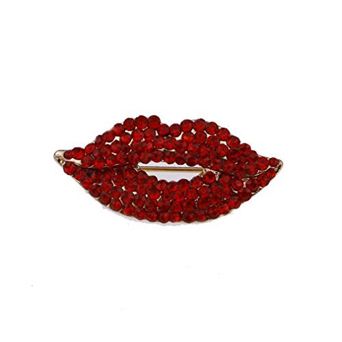 Lugar YAZILIND Rhinestone broches de Labios joyería para Las Mujeres