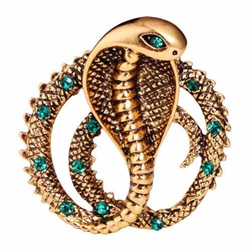 Happyyami Broche de Serpiente Cobra Diamantes de imitación Broche Solapa Pin Elegante