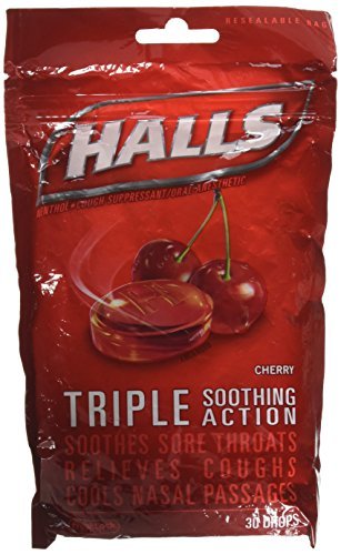 Place Halls Cough Drops Cherry -- 30 Drops