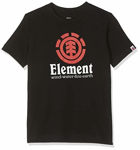 Fitness Element Vertical SS Boy Camiseta de Manga Corta, Niños, Negro