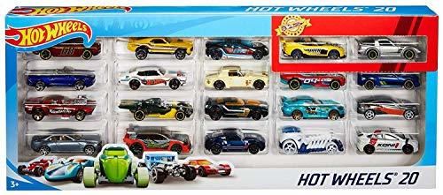 Hot Wheels Pack de 20 vehiculos, coches de juguete