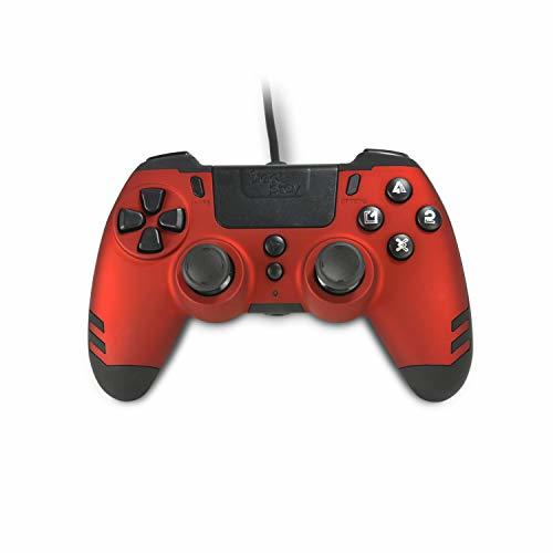 Lugar Manette Elite Metaltech filaire pour PS4 avec palettes arrière rouge rubis, controleur