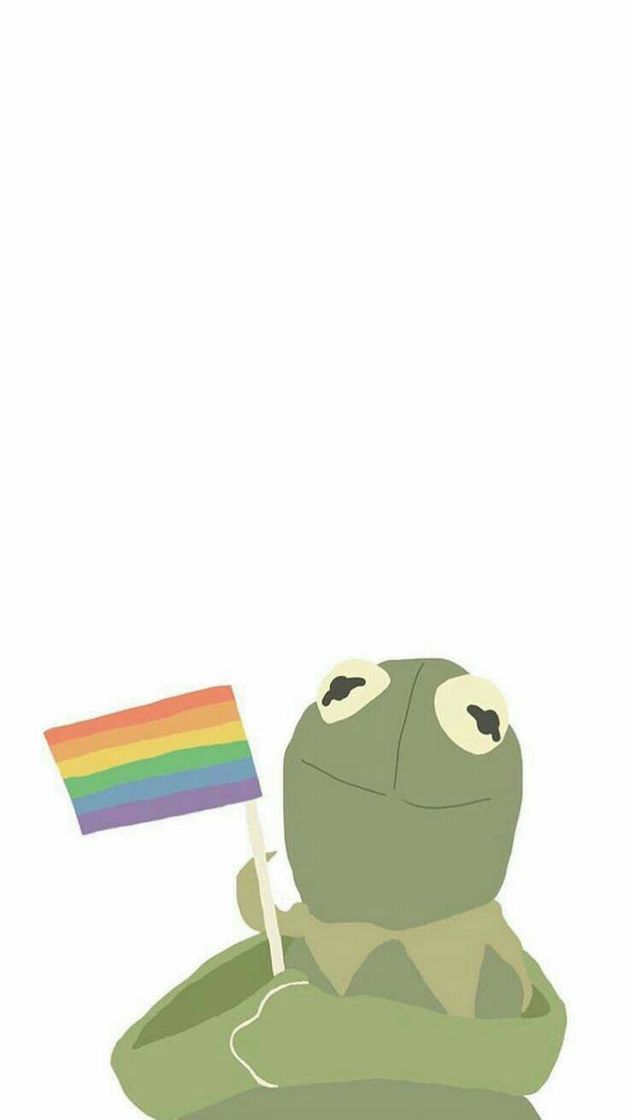 Moda wallpaper para celular sapinho verde com a bandeira lgbtqia+