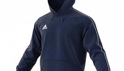 Social adidas Core18 Hoody Sudadera con Capucha, Hombre, Gris