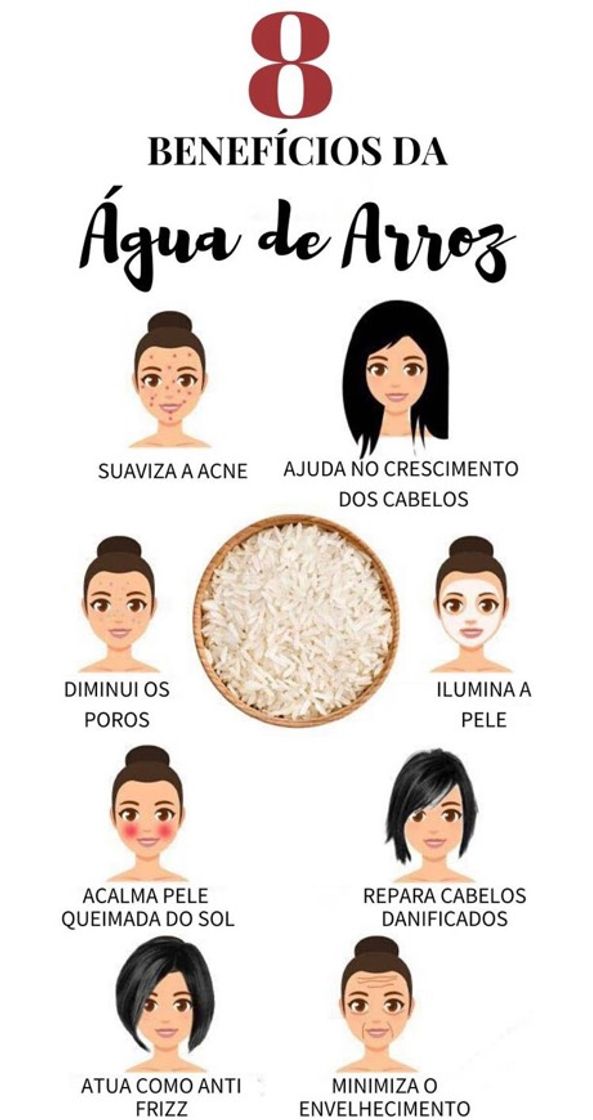 Moda benefícios da água de arroz