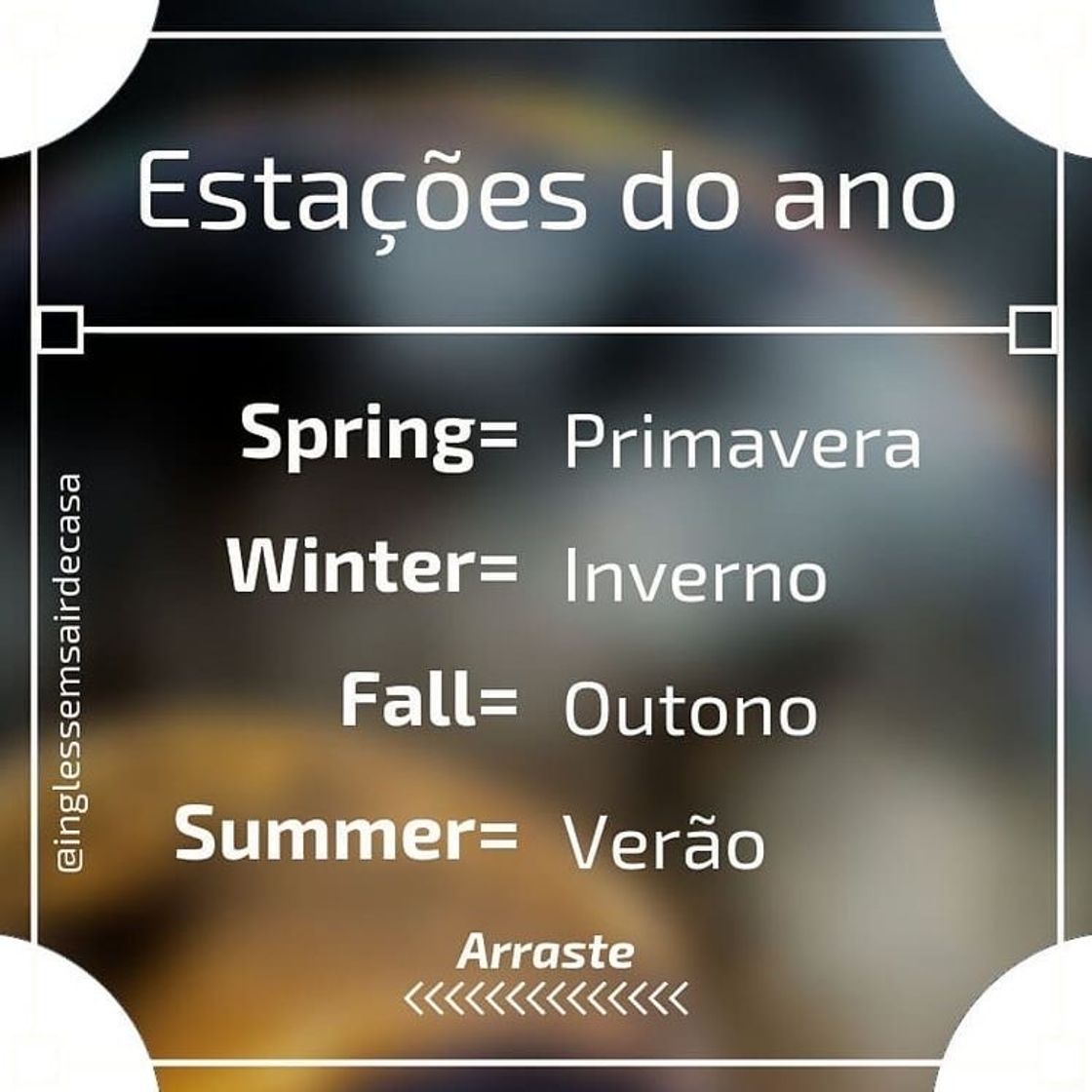 Fashion Estações do ano - dicas inglês 