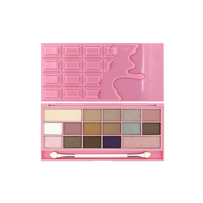 Social Makeup Revolution I Heart Makeup Chocolate Eyeshadow Palette Pink Fizz Paleta 16
