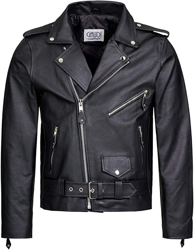 Moda Vintage Leather Biker Jacket, Brando Style.