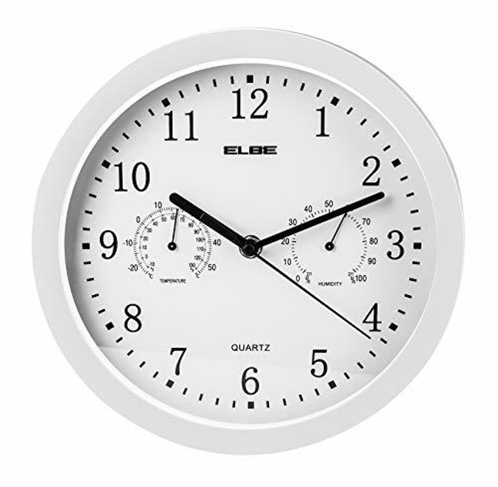 Social Elbe RP-2005-B Reloj de pared con termómetro e higrómetro