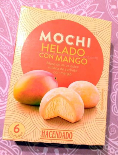 Mochi helado con mango