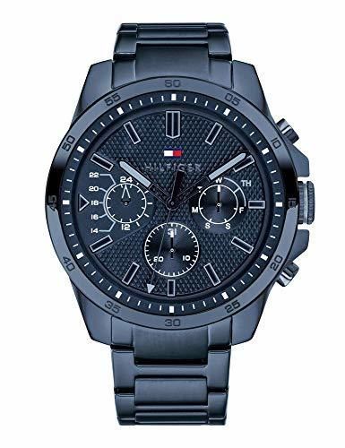 Social Tommy Hilfiger Reloj Multiesfera para Hombre de Cuarzo con Correa en Acero