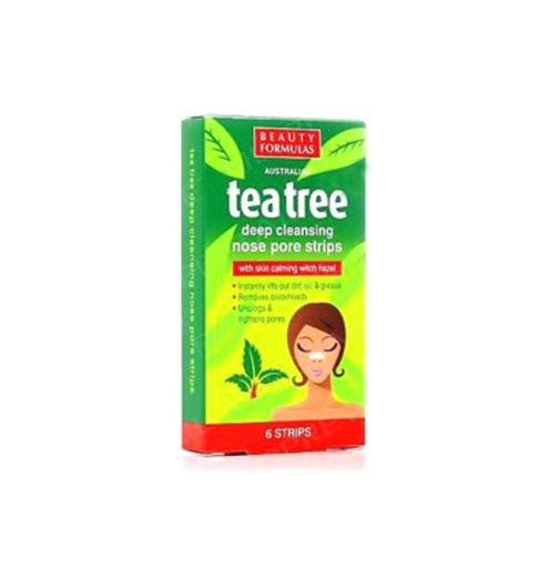 beauty formulas tiras limpiadoras nasales de árbol de té 6 unidades