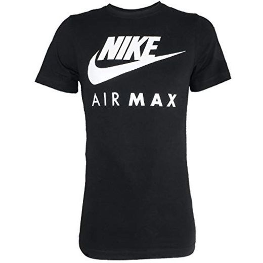 Nike Air MAX tee Hombre Camiseta Algodón T-Shirt Deportiva Fitness Negro
