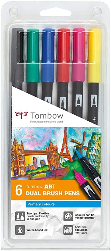 Product Tombow ABT-18P-1 Fiber Pen Dual Brush Pen con dos puntas Juego de