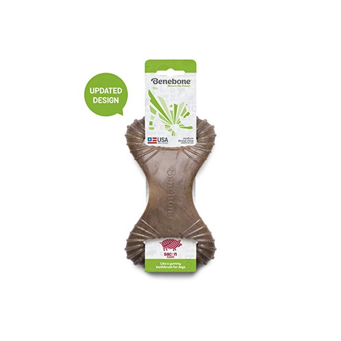 Social Diseño actualizado – Bacon Real Benebone Bacon para Masticar Perro Dental Juguete