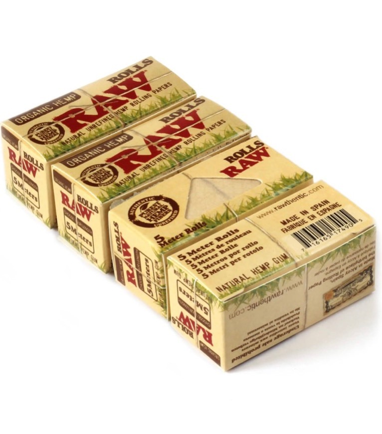 Fashion RAW Natural UNREFINED Hemp ORGANIC Rolling paper ROLLS - 4 x