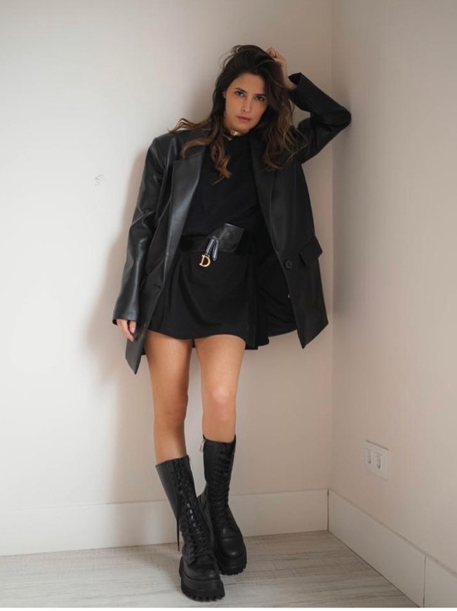 Social Bota militar alta piel_Zara
