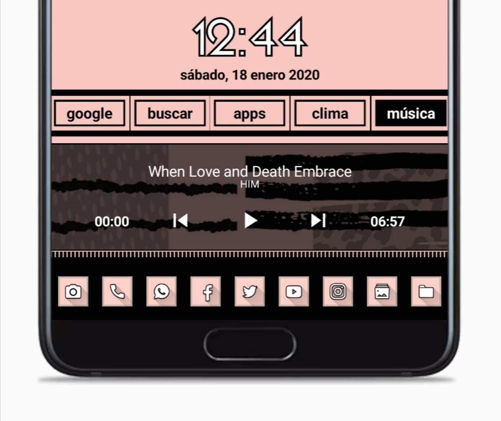 Social Widget KWGT Abs Rose