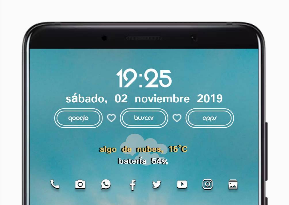 Social Widget KWGT Al atardecer