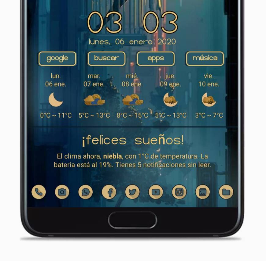 Social Widget KWGT Dorado