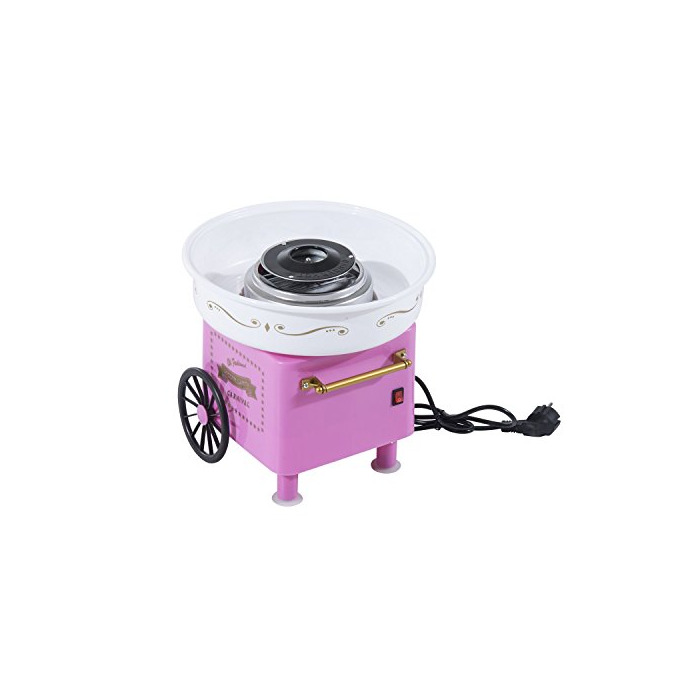 Social HOMCOM Máquina de Algodón de Azúcar Eléctrica Profesional Estilo Retro Regalo Infantil