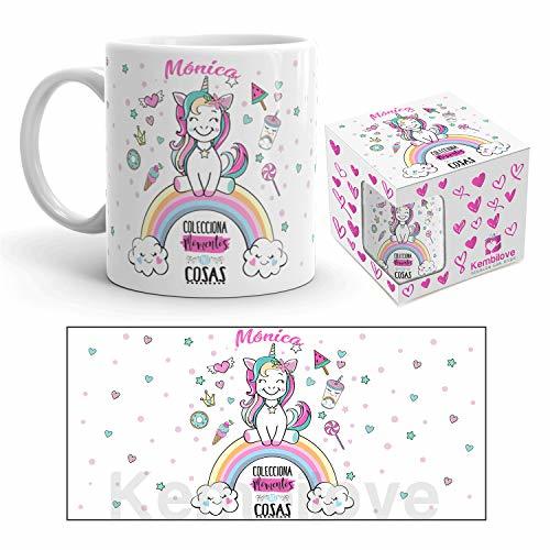 Social Kembilove Taza de Desayuno Personalizada de Unicornio con Nombre
