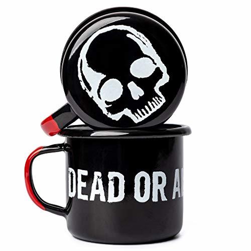 Social DEAD OR ALIVE Taza de Esmalte 12 oz (350 ml)