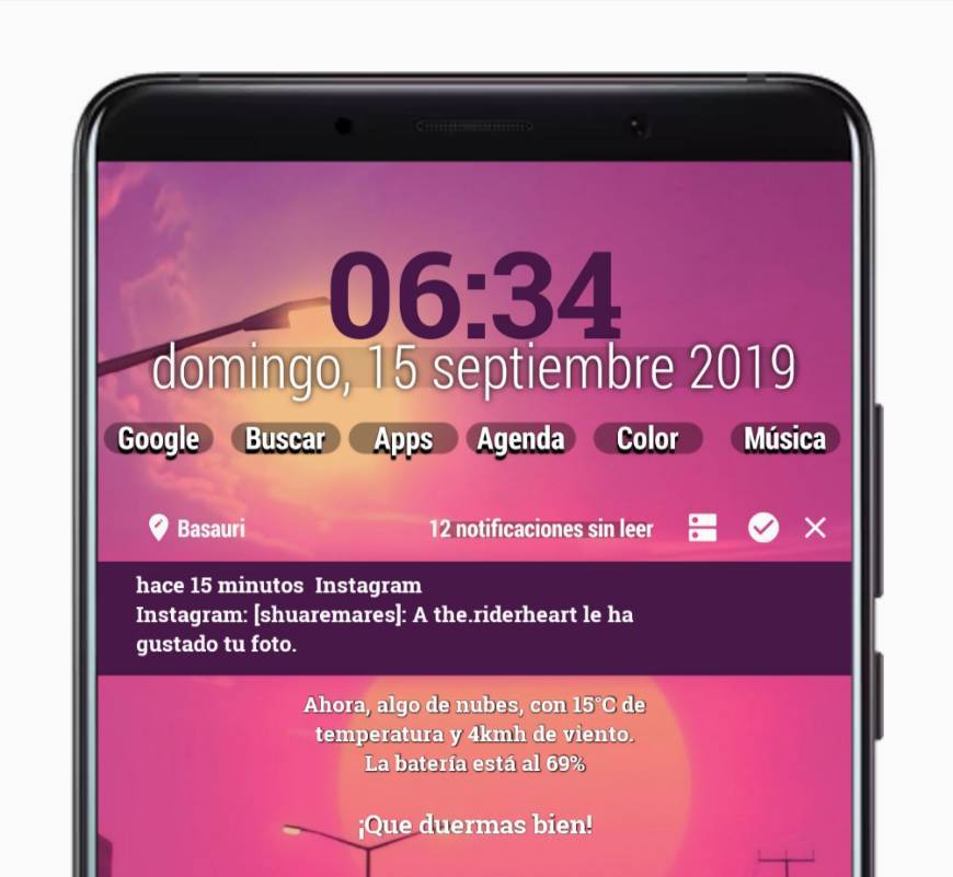 Social Widget KWGT Amanecer en la Ciudad