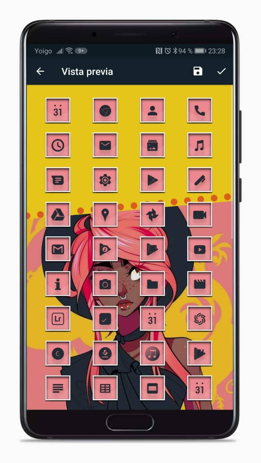 Social Iconos Cute Pink