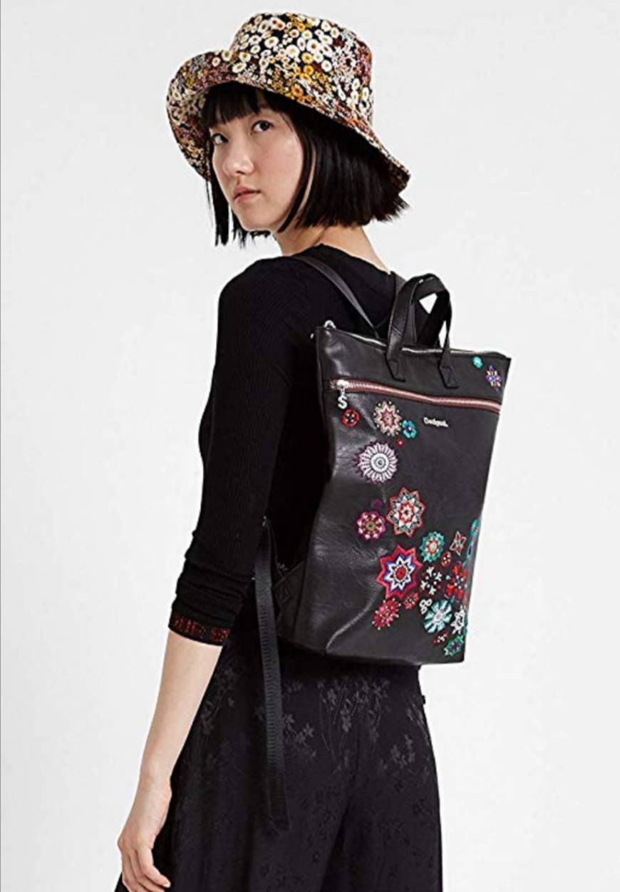 Moda Mochila Mujer Desigual Back Nanit Baza Negro Unica