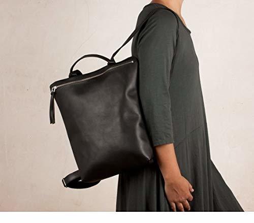 Social Mochila negra cuero