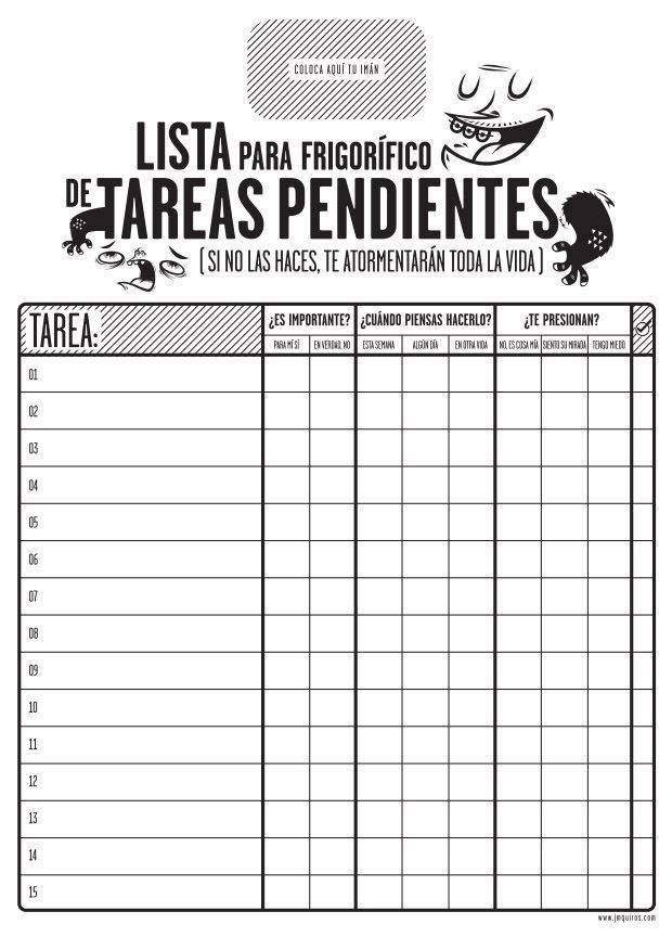 Fashion Idea: Listado de tareas pendientes