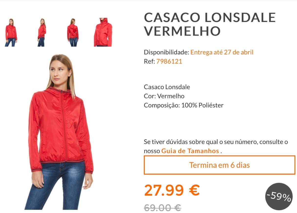 Productos CASACO LONSDALE VERMELHO