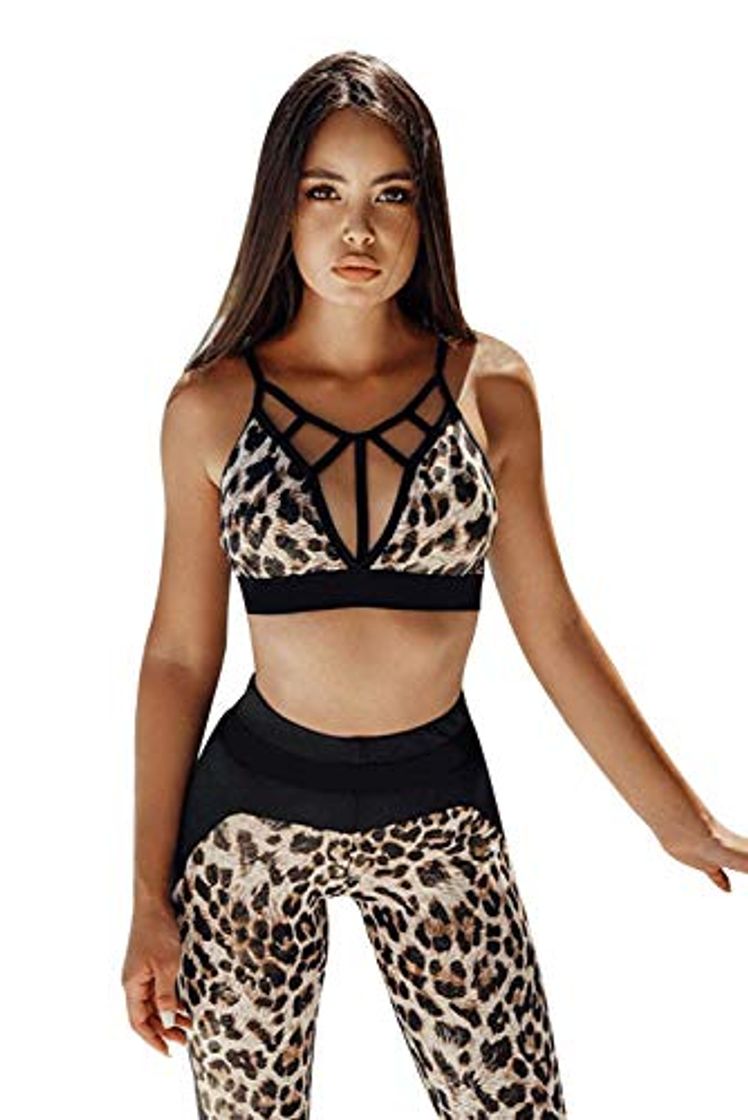 Products Conjunto Deportivo Mujer Fitness Verano Estampado Leopardo Chandal 2 Piezas Crop Top y Pantalon Push Up Trajes de Gimnasia Ropa para Running Yoga Pilates Danza Sportwear Activewear Tracksuit Sweatsuit