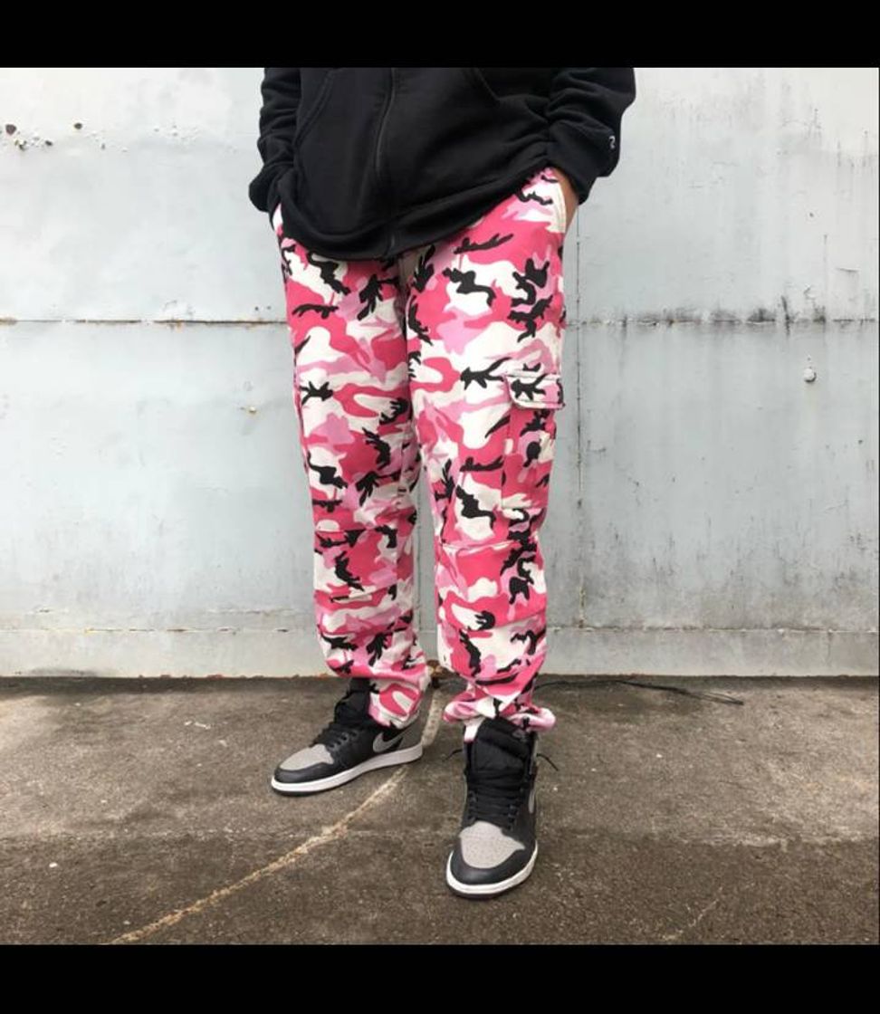 CALÇA CARGO "CAMO" ROSA