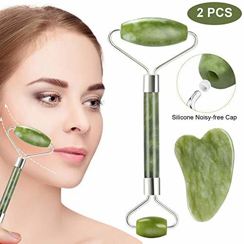 Product 3 piezas Rodillo de Jade Facial Masaje