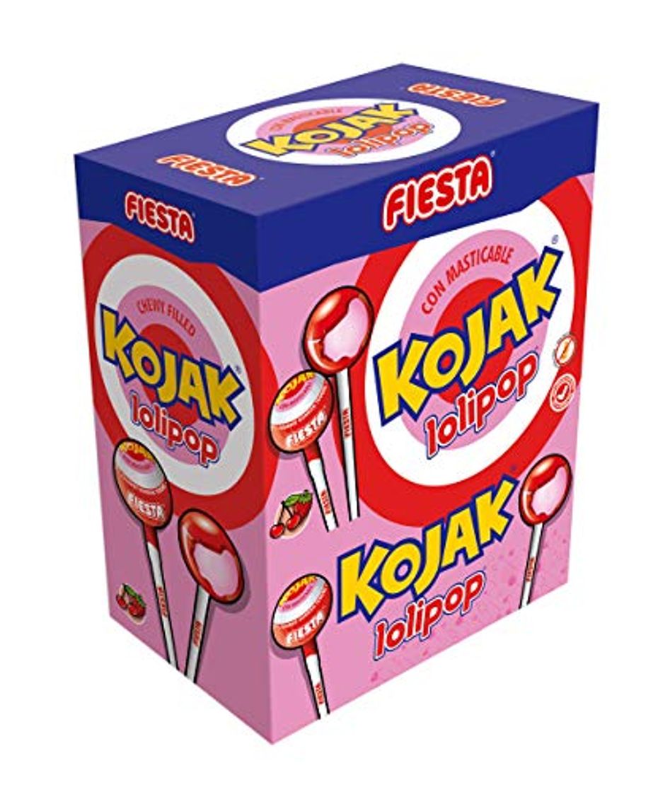 Lugar Fiesta Kojak Caramelo con Palo Relleno de Caramelo Masticable Sabor Cereza y