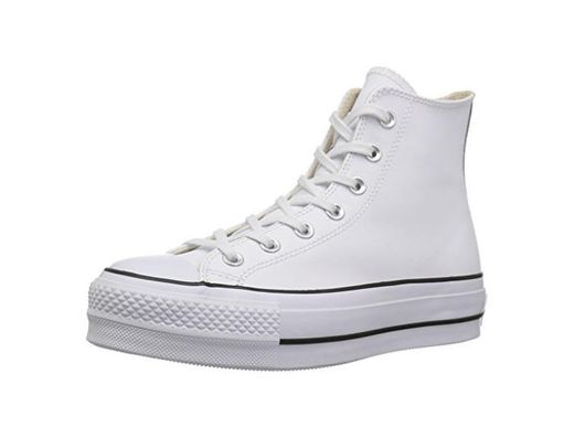 Converse Chuck Taylor CTAS Lift Clean Hi, Zapatillas Altas para Mujer, Blanco