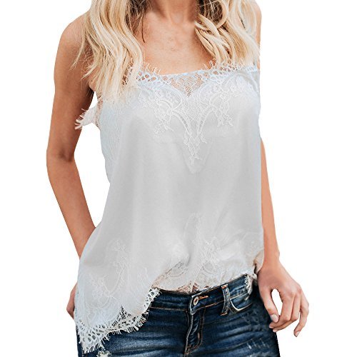 Lugar Camiseta de la Ropa Tops para Mujer，riou Panel de Encaje de Mujer